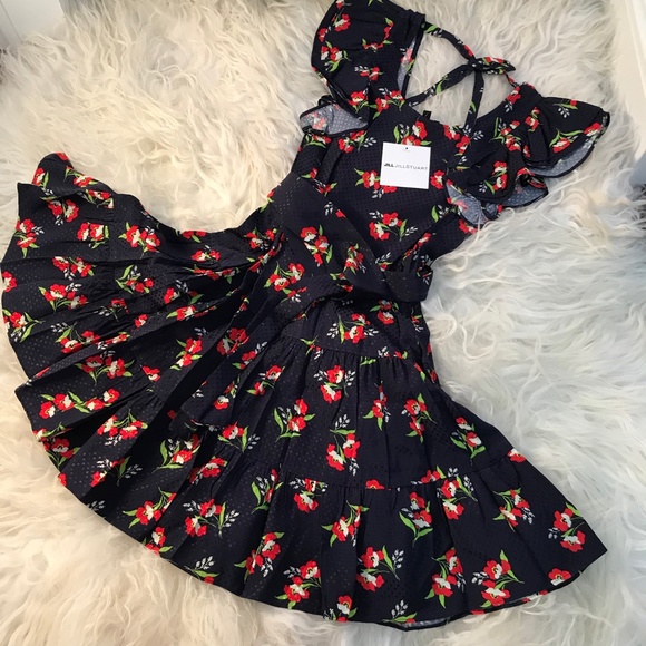 Jill Stuart Floral-Jacquard Flutter-Sleeve Dress - Picture 9 of 9